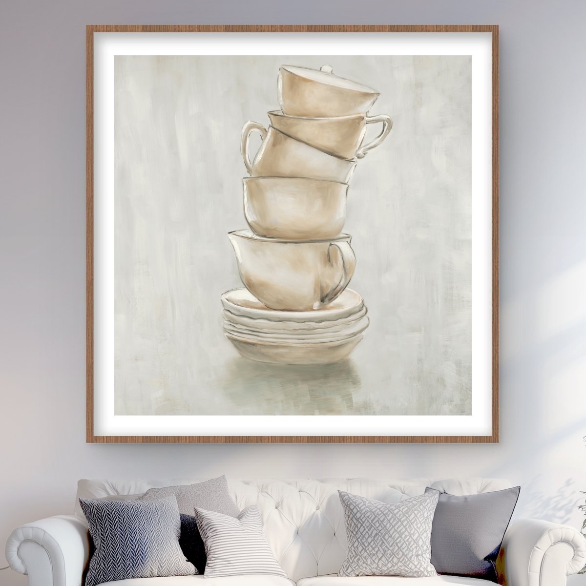 C1FM484830TJK2 48 x 48 in. Coffee Mugs - Kitchen Still Life Framed Print Wall Art for Home Decor