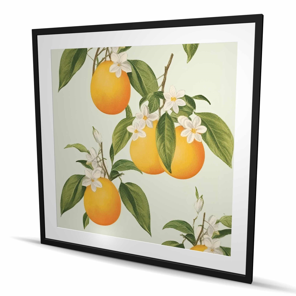 C1FM4848AH45A9 48 x 48 in. Suspended Oranges - Floral Botanical Print Wall Art - Home Decor Art