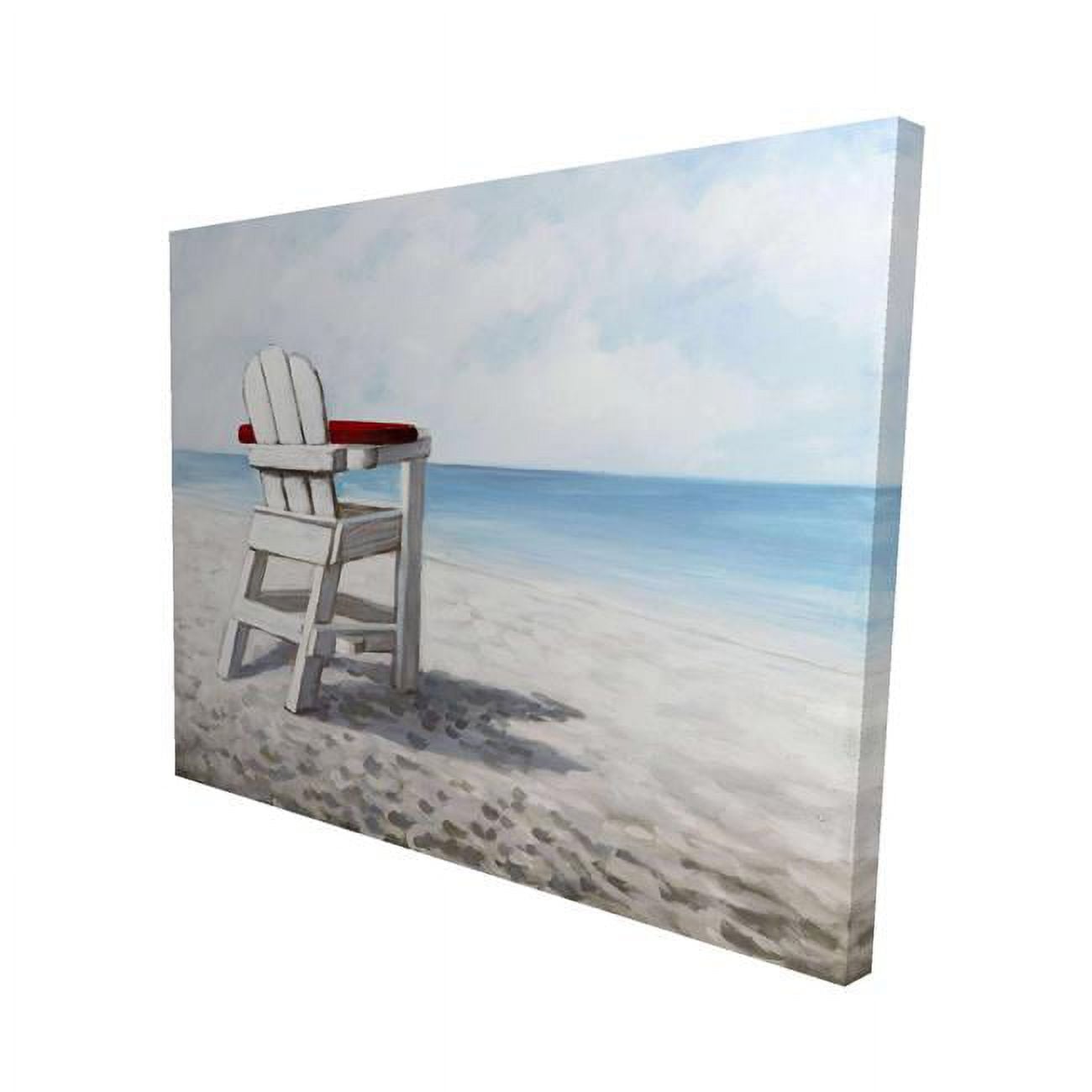 2080-0810-CO25 8 x 10 in. White Beach Chair-Print on Canvas