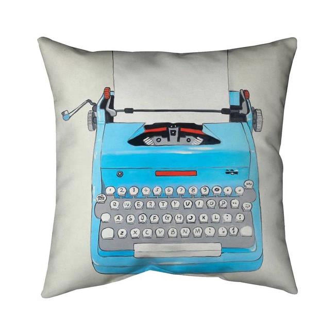 20 x 20 in. Blue Typewritter Machine-Double Sided Print Indoor Pillow