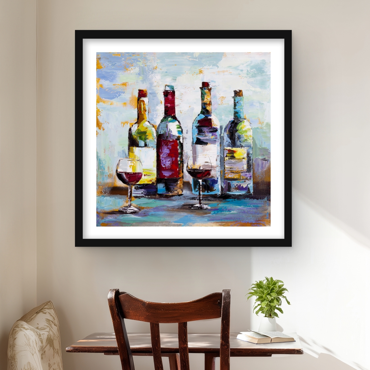 C1FM2424C1RDCF 24 x 24 in. Wine Tasting Framed Matted Print Wall Art - Kitchen Decor Art