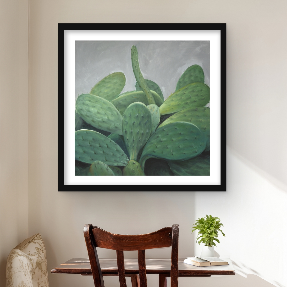 C1FM2424TAL6TO 24 x 24 in. Cactus Bundle - Framed Matted Print Wall Art for Living Room Decor
