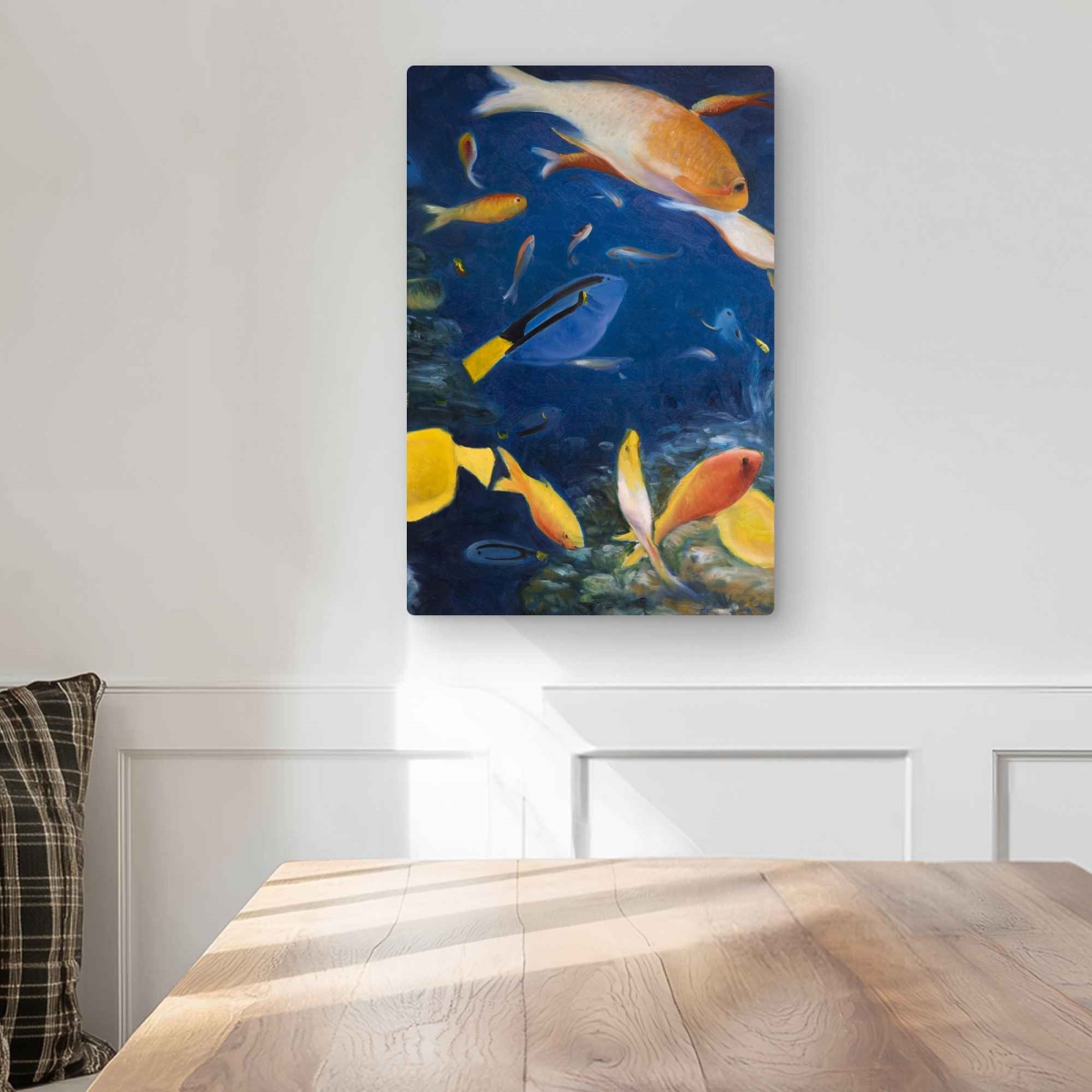 C1MP12189OTSB7 12 x 18 in. Colorful Fish Under the Sea Wall Art - Aquatic Metal Print Decor
