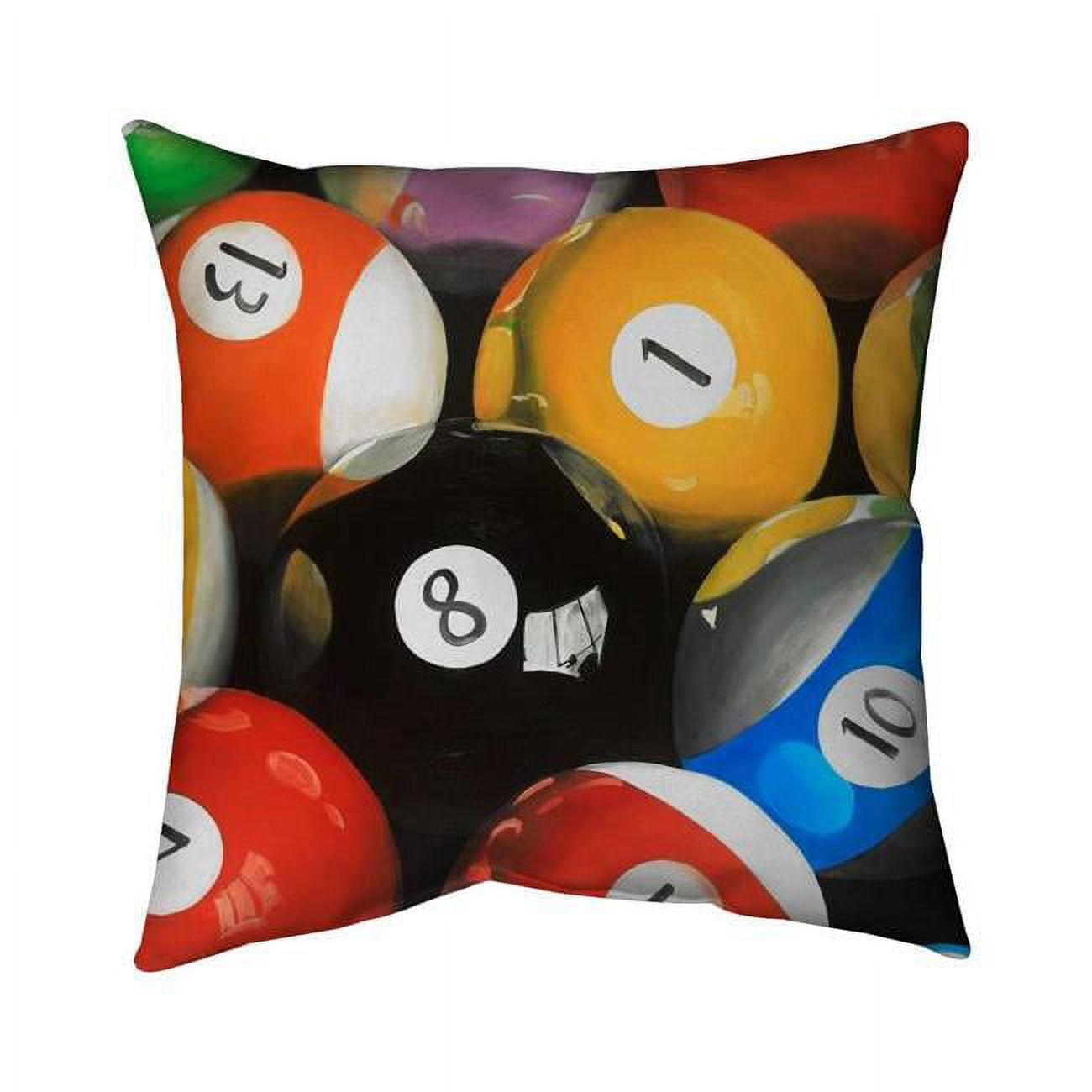 20 x 20 in. Pool Balls Closeup-Double Sided Print Indoor Pillow