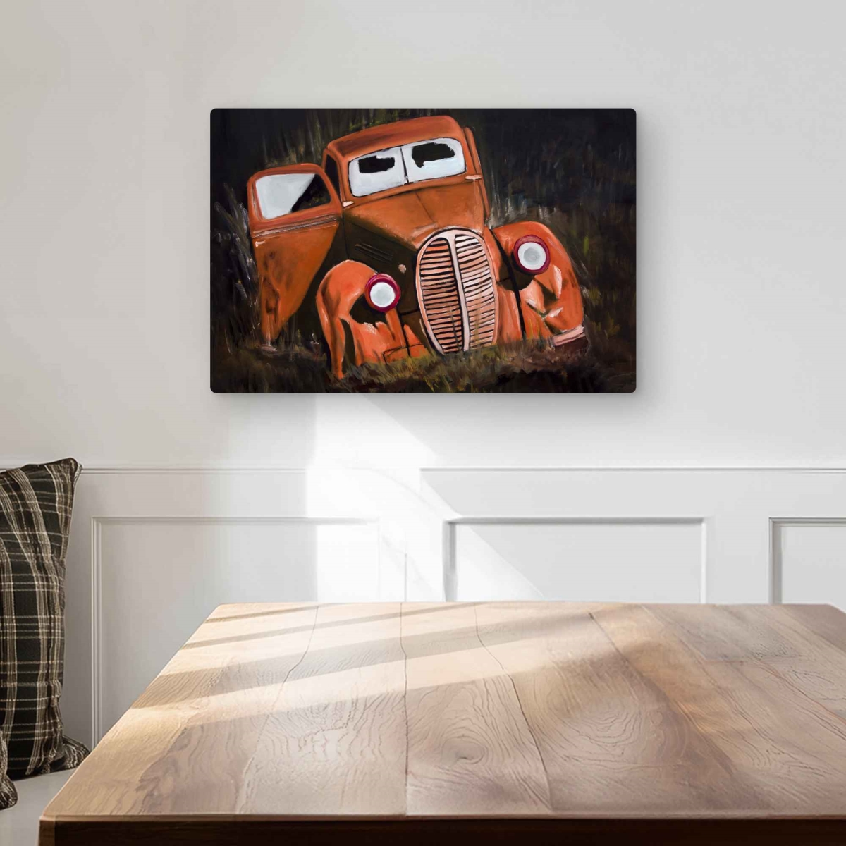 C1MP1218ERBQDZ 12 x 18 in. Humpy Old Car by Night Wall Art - Still Life Metal Print