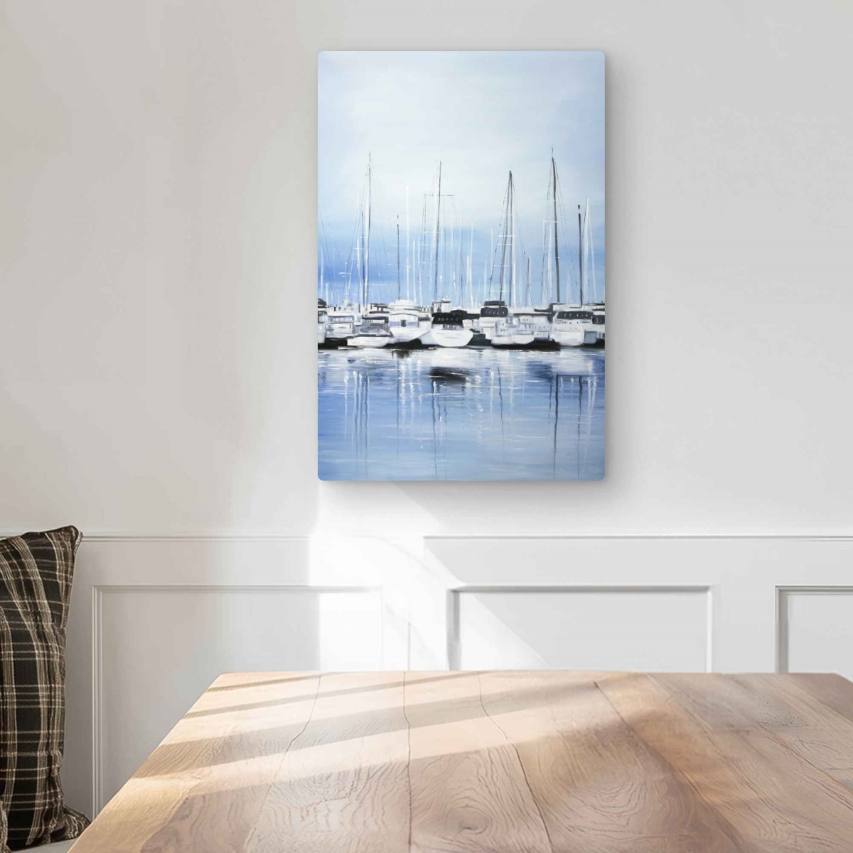 C1MP1218KIQKVR Boats at the Dock Wall Art - Coastal Marine Metal Print - 12 x 18 in.