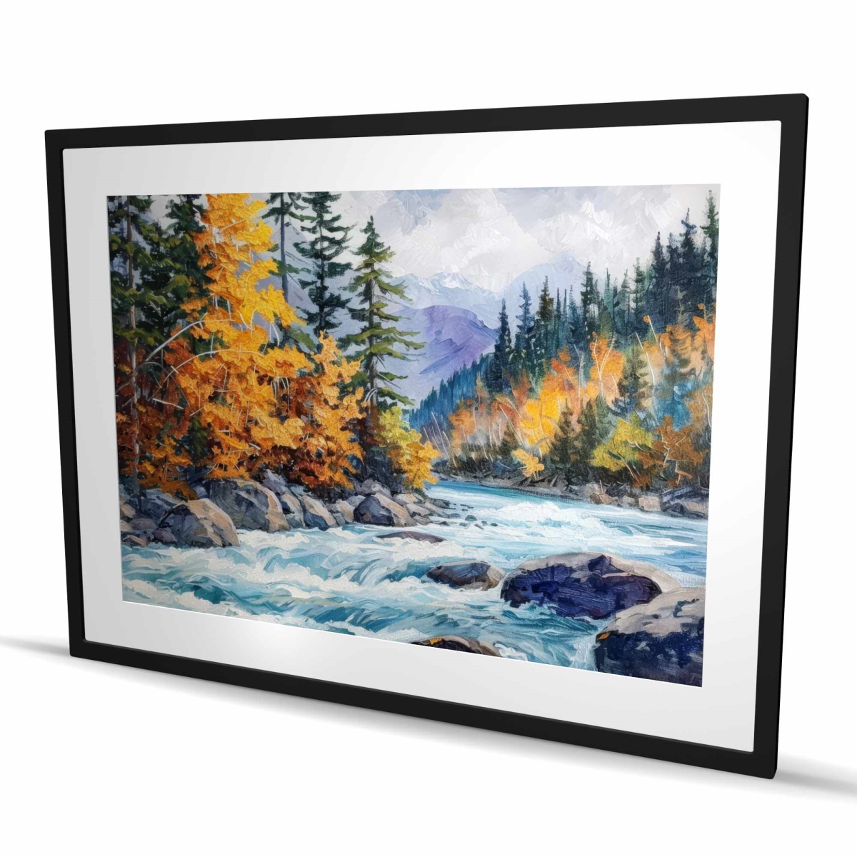 C1FM3648KRDJRY 36 x 48 in. Rapids - White Framed Matted Print Wall Art for Home Decor - Art Firm