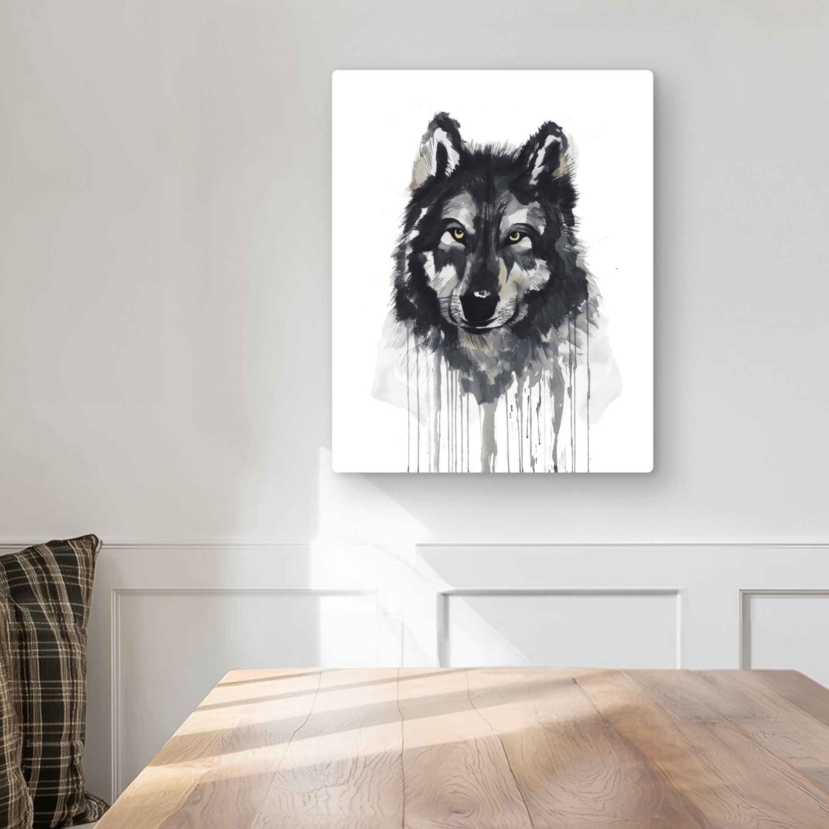 C1MP1620M0MVXQ 16 x 20 in. Mysterious Wolve - Rustic Animals Metal Print Wall Art for Home Decor