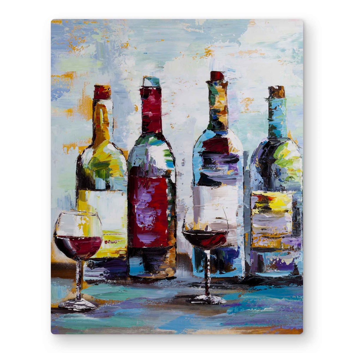 C1MP1620MGB80T 16 x 20 in. Wine Tasting - Gastronomy Red Metal Print Wall Art for Home Decor