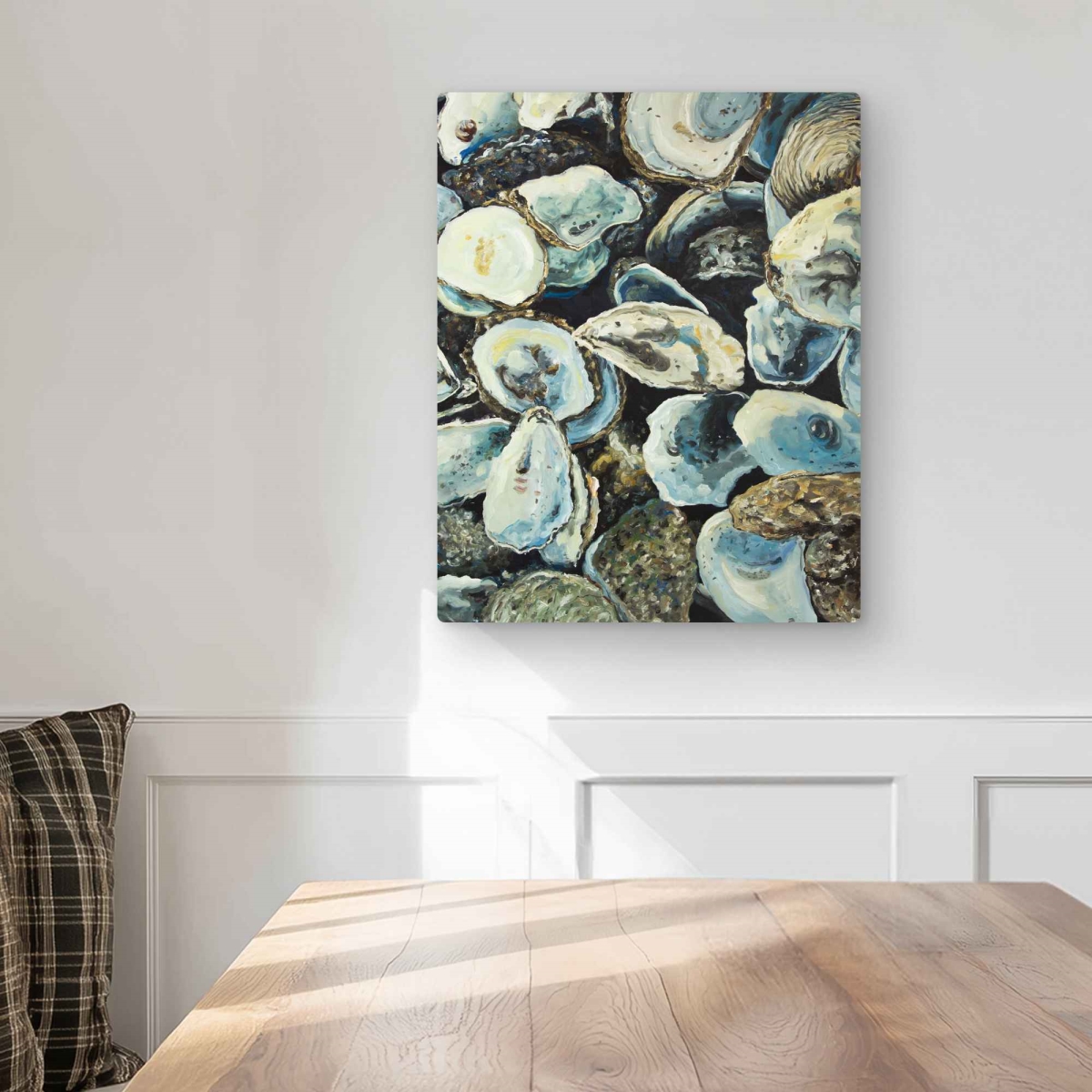 C1MP1620MZO0KL 16 x 20 in. Oyster Shells - Coastal Metal Print Wall Art for Home Decor