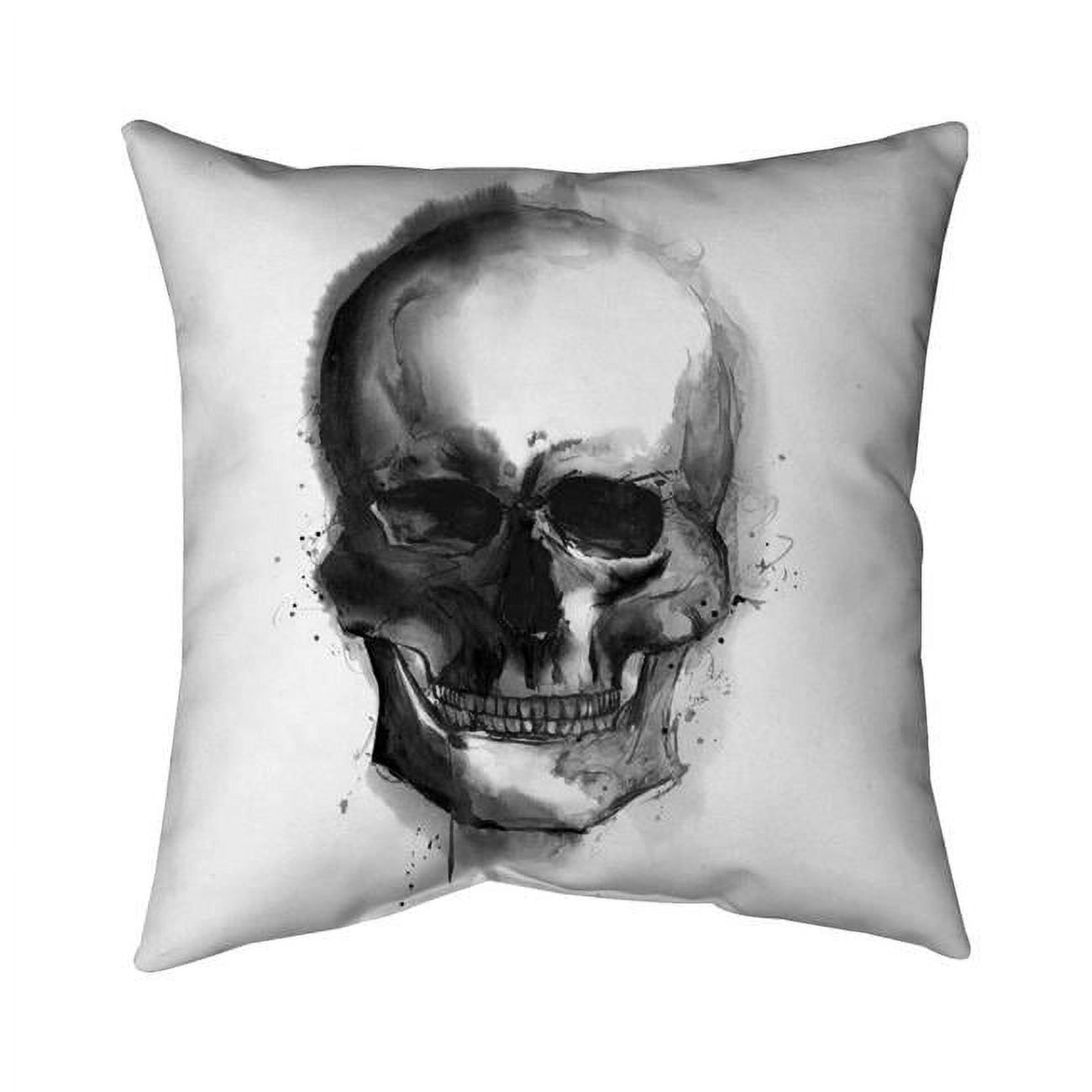 20 x 20 in. Watercolor Dark Skull-Double Sided Print Indoor Pillow