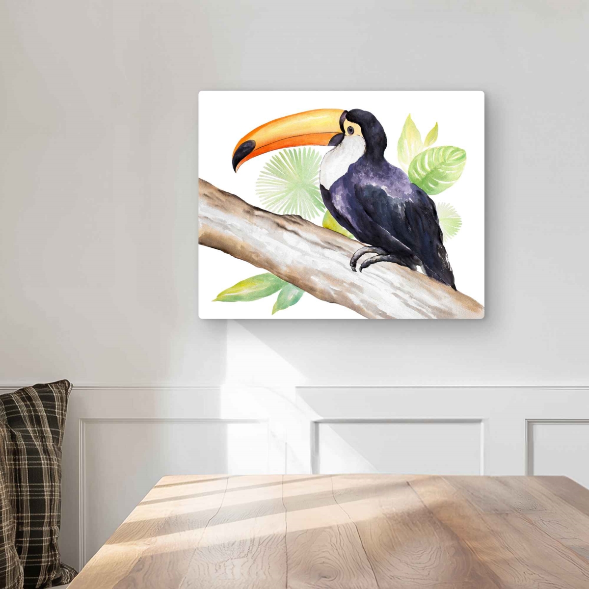C1MP1620SJRC2D 16 x 20 in. Toucan Perched - Exotic Metal Print Wall Art for Bedroom Decor