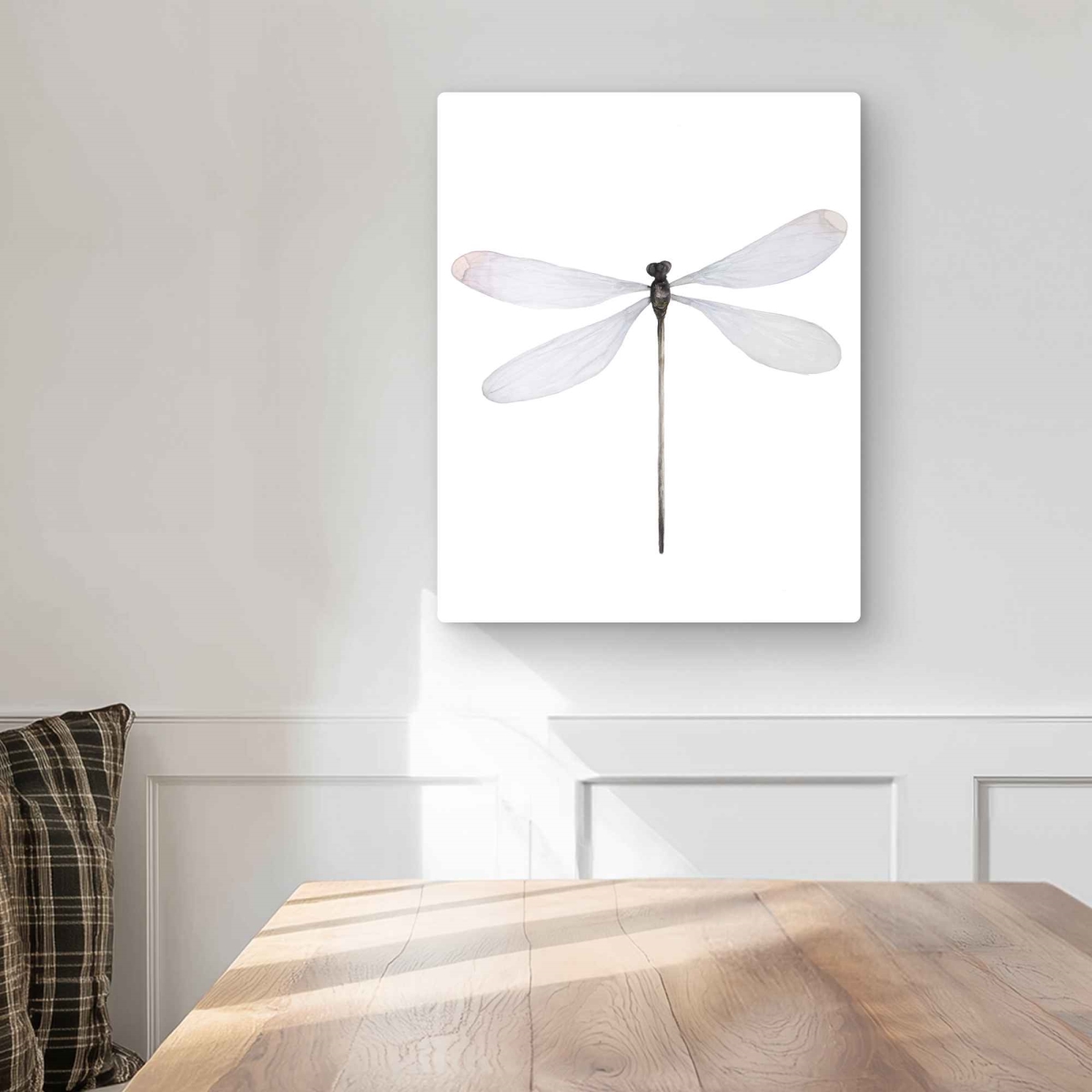 C1MP1620SSPGMD 16 x 20 in. Minimalist Dragonfly Wall Art - Insect Gray Metal Print