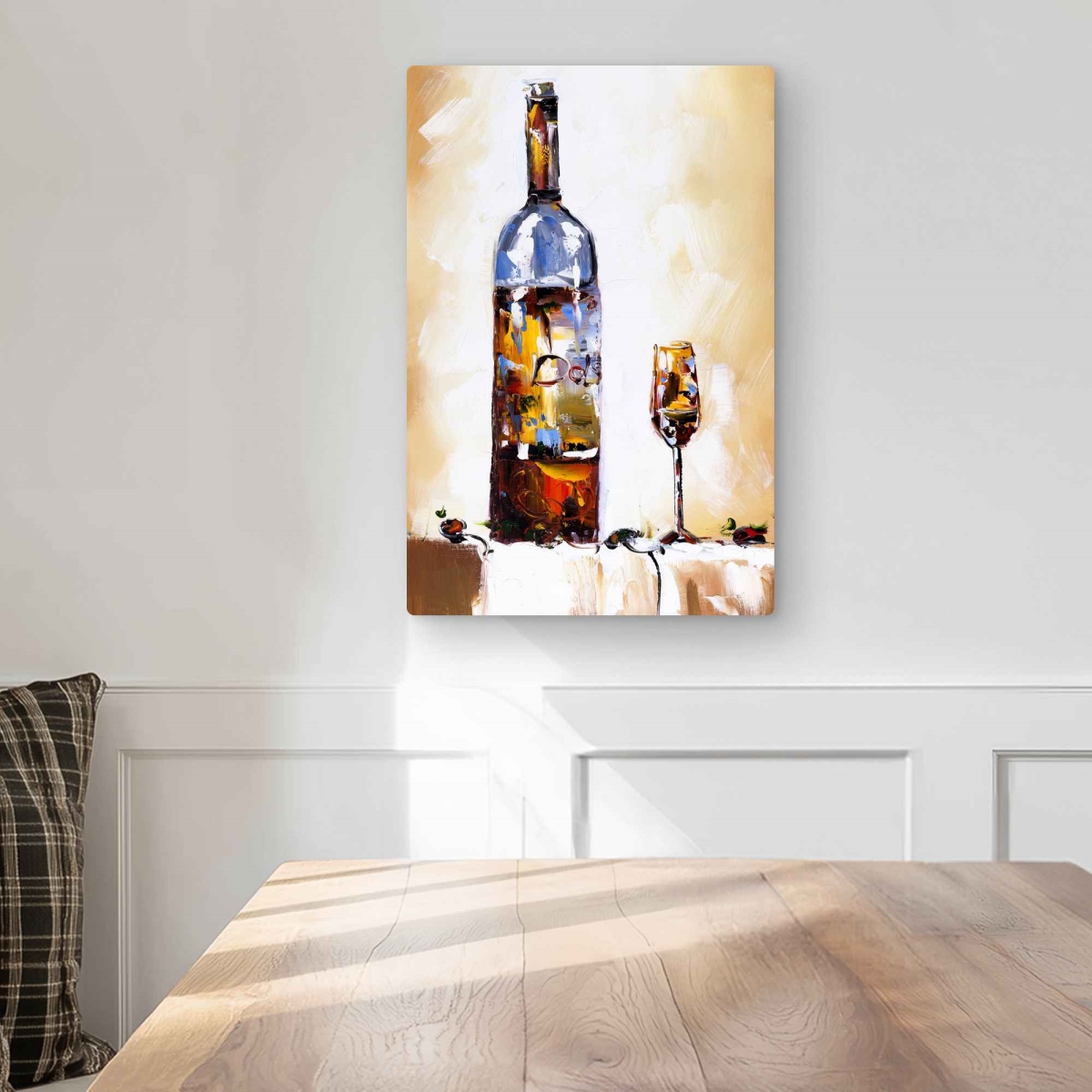 C1MP1218QKUMVR 12 x 18 in. White Wine Wall Art - Contemporary Still Life Metal Print