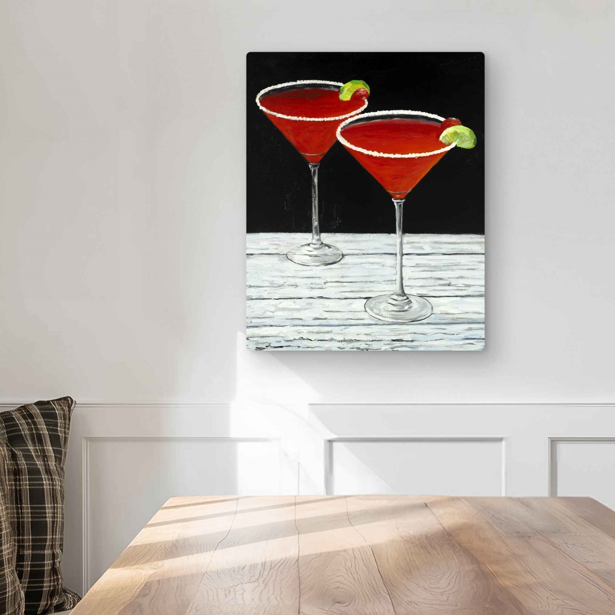 C1MP1620TJDTEF 16 x 20 in. Cosmopolitan Drink Wall Art - Green Contemporary Metal Print Decor