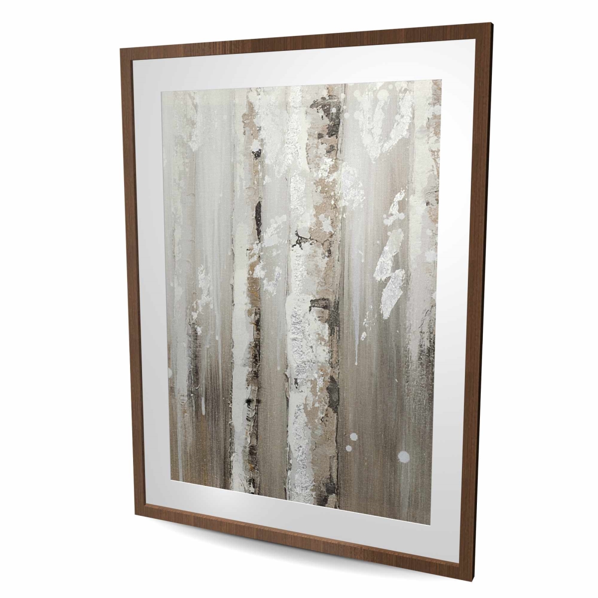 C1FM3648H62B3A 36 x 48 in. Delicate Birch Trees - Framed Matted Print Wall Art - Office Decor