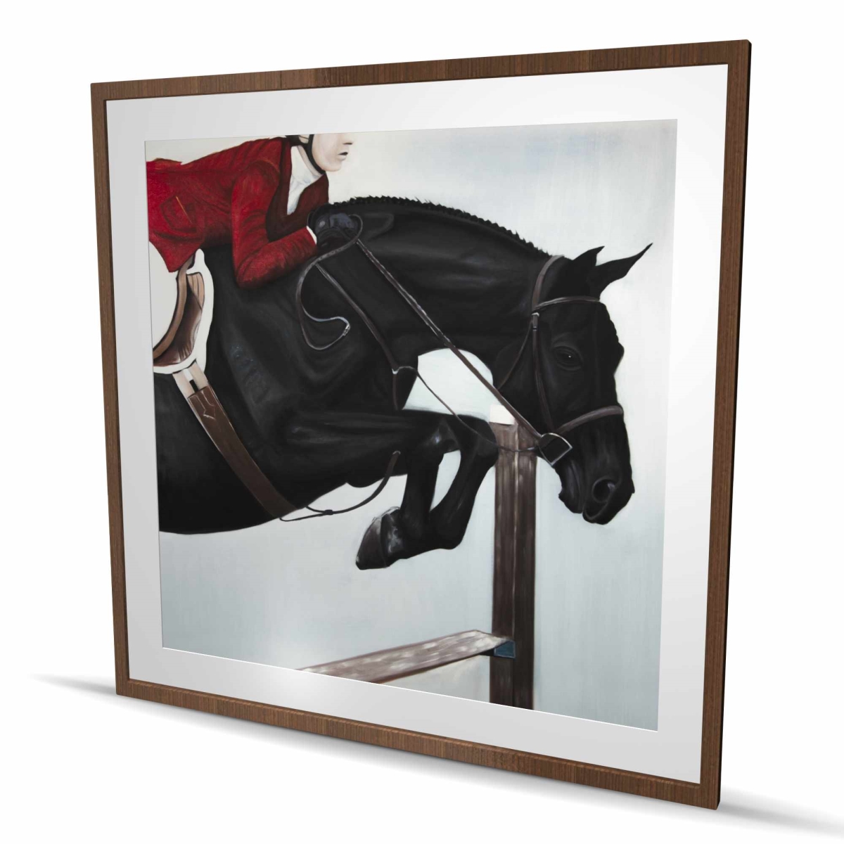C1FM4848FCUQ3Y 48 x 48 in. Riding Competition - Hyperrealist Framed Print Wall Art - Home Decor