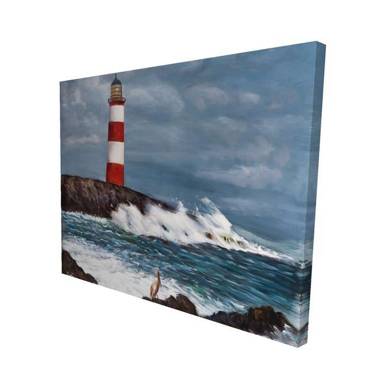 8 x 10 in. Lighthouse At The Edge of the Sea Unleashed-Print on Canvas