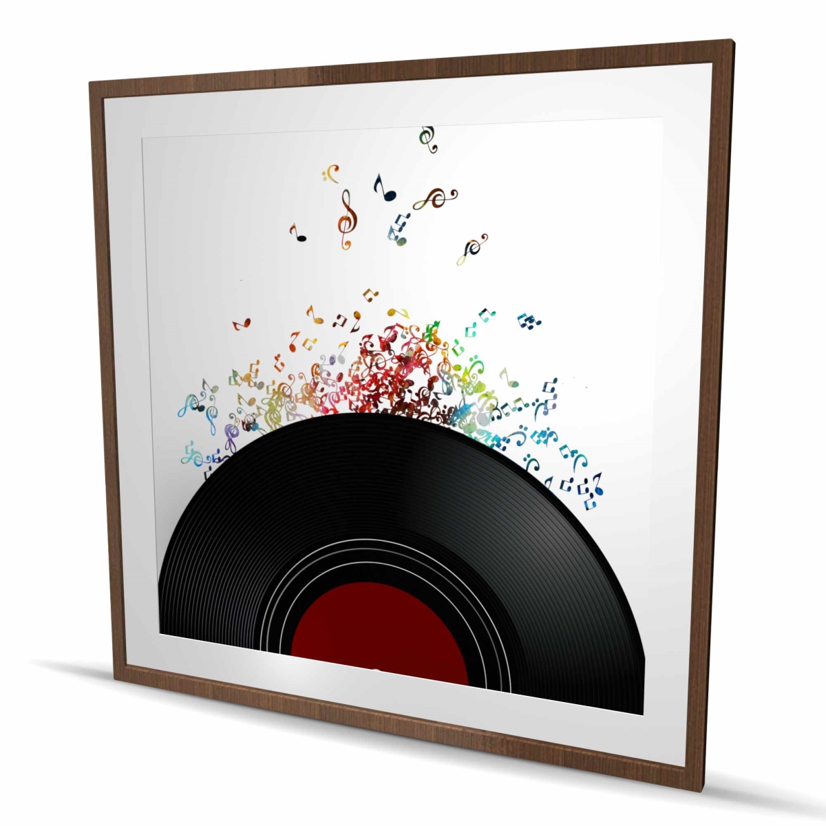 C1FM4848LCNE1I 48 x 48 in. Notes Escaping From A Vinyl Record Wall Art - Musical Bedroom Print