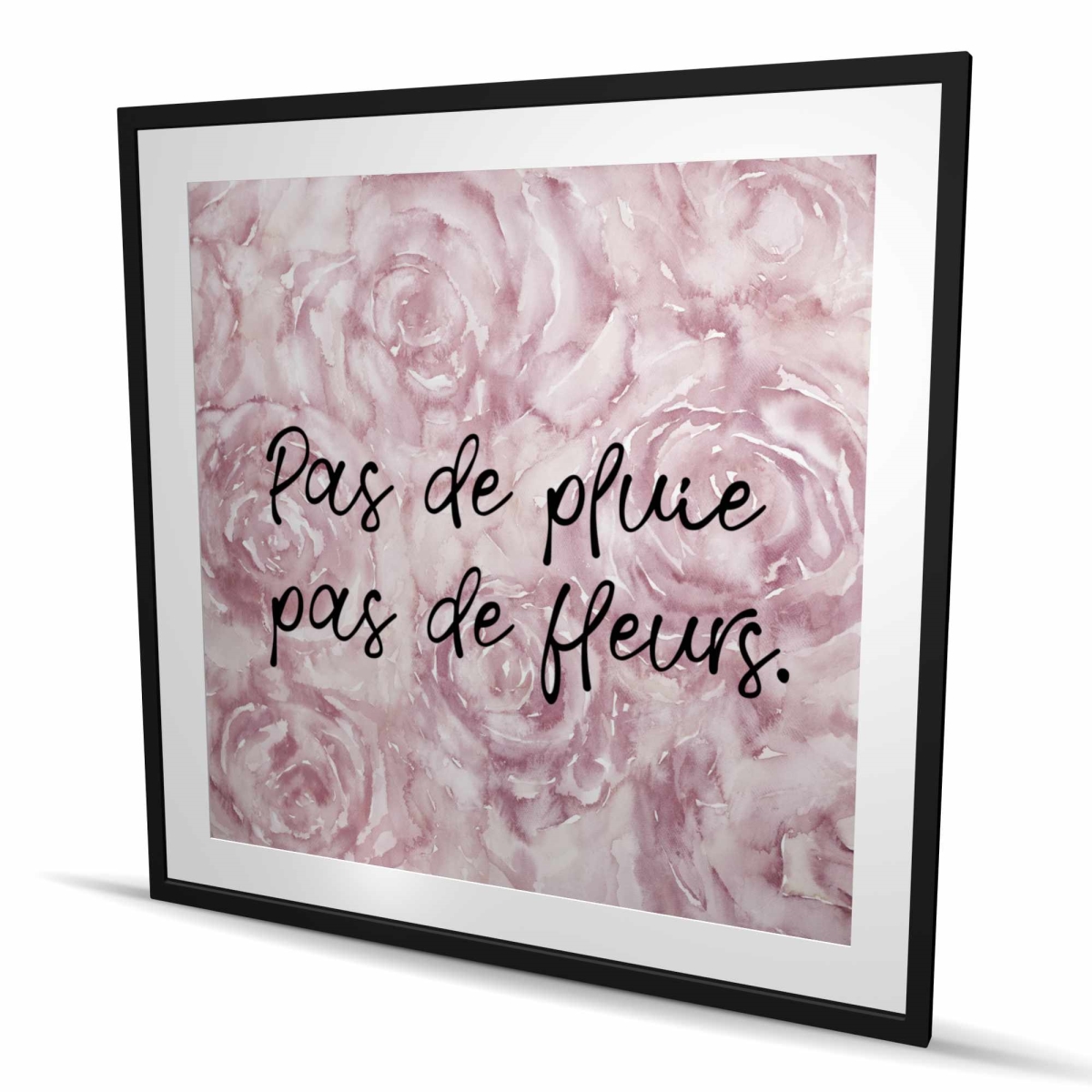 C1FM4848LQWDD7 48 x 48 in. Pas De Pluie Pas De Fleurs - Romantic Flowers Framed Print Wall Art