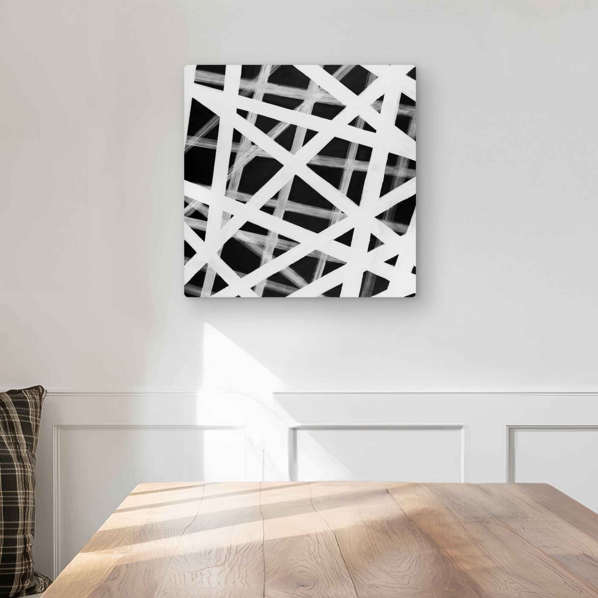 C1MP1616F3O3AP 16 x 16 in. Geometric Stripes Wall Art - Man Cave Shapes Metal Print