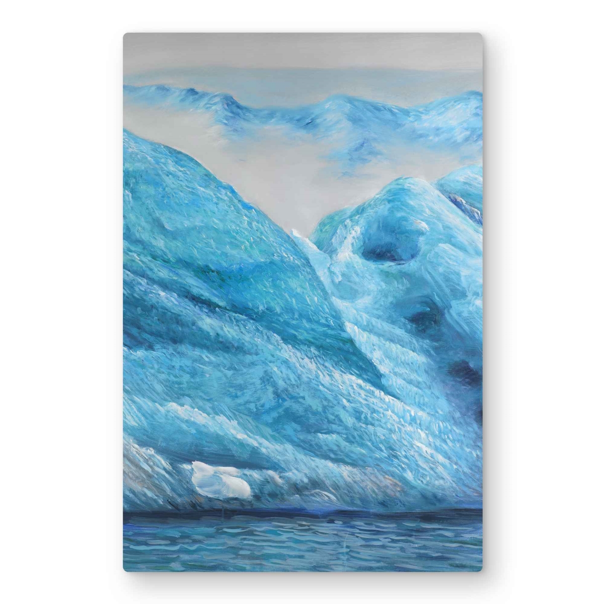 C1MP2030LGYG9G 20 x 30 in. Icebergs - Scenic Metal Print Wall Art for Home Decor - Mountains Art