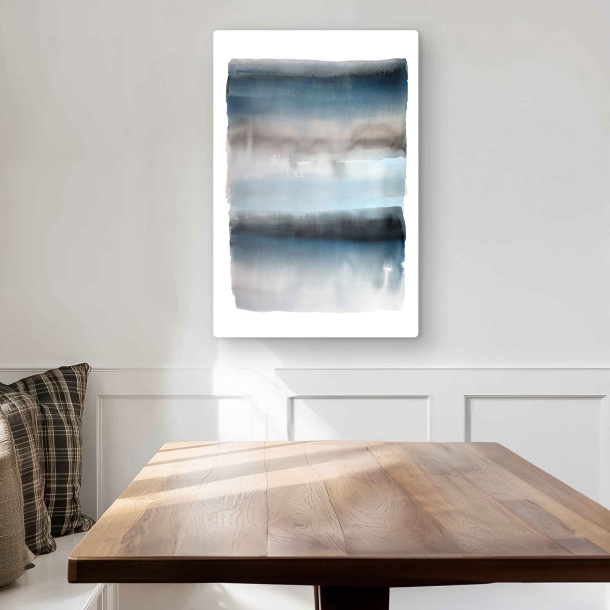 C1MP2030LOC9AM 20 x 30 in. Blue Stripes Illustrative Bathroom Metal Print Wall Art - Home Decor