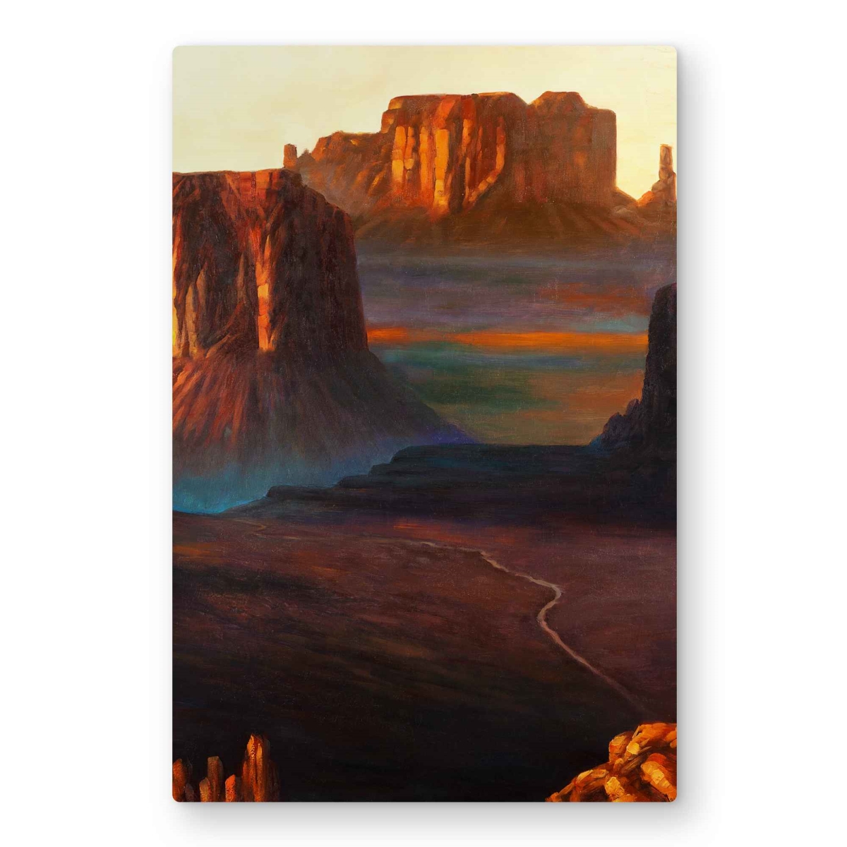 C1MP2030LU95FI 20 x 30 in. Monument Valley Tribal Park Metal Print Wall Art - Home Decor Art