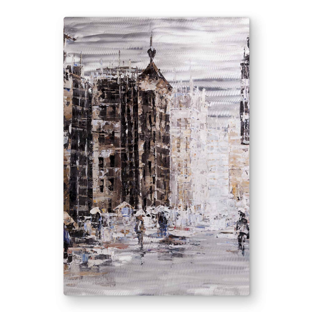 C1MP2030M47CCV 20 x 30 in. Industrial Abstract City Wall Art - Building Street Metal Print Decor