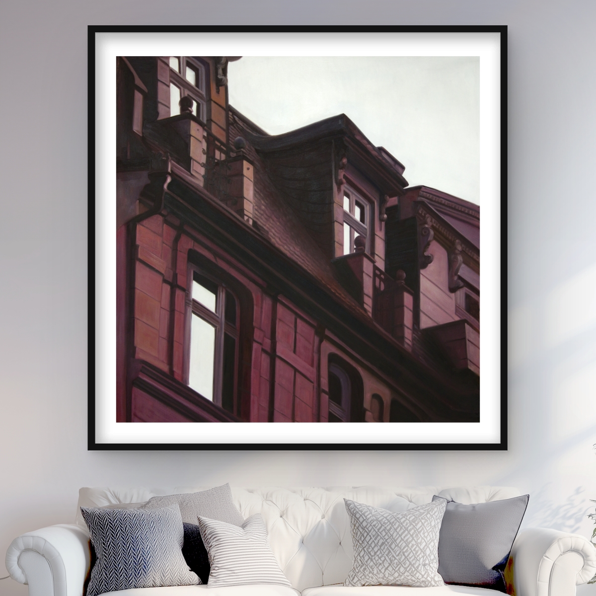 C1FM4848FISTC6 48 x 48 in. Architectural Building Framed Matted Print Wall Art - Home Decor Art