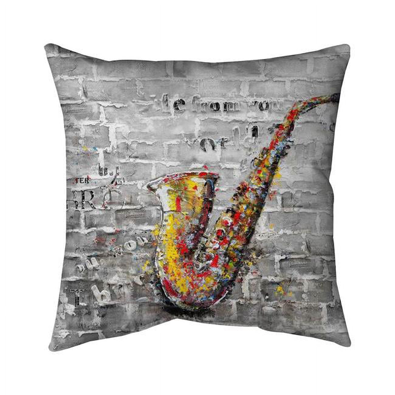 20 x 20 in. Graffiti of A Saxophone-Double Sided Print Indoor Pillow
