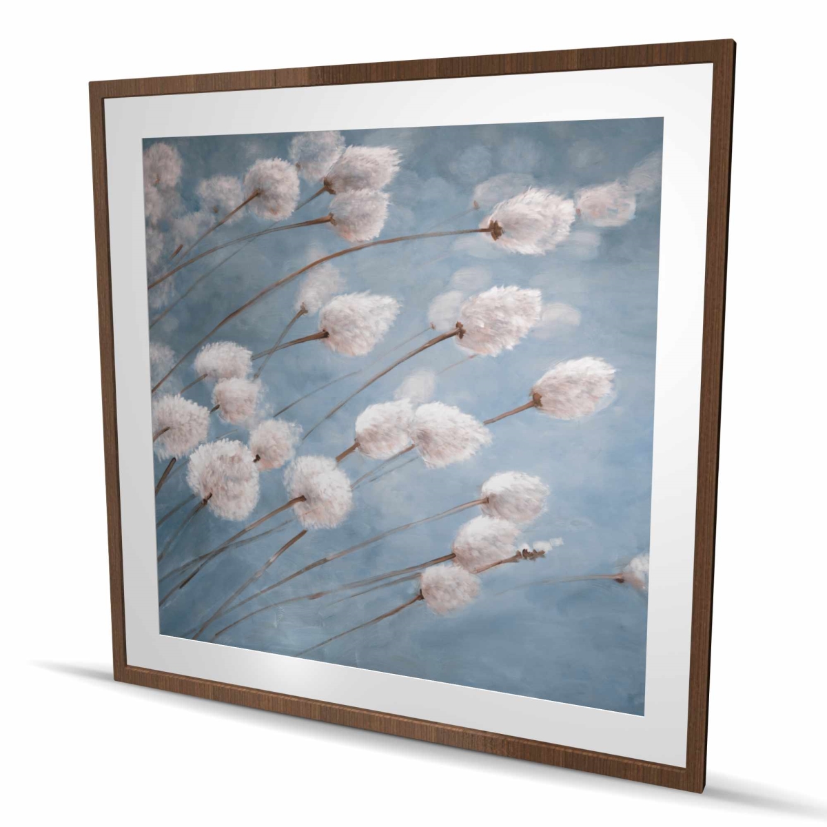 C1FM4848O2VXEE 48 x 48 in. Delicate Cotton Flowers - Bathroom Botanical Framed Print Wall Art