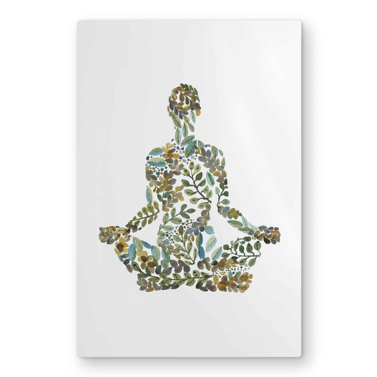 C1MP2030TVMYOW 20 x 30 in. Zen Attitude - Leaves Green Metal Print Wall Art for Home Decor