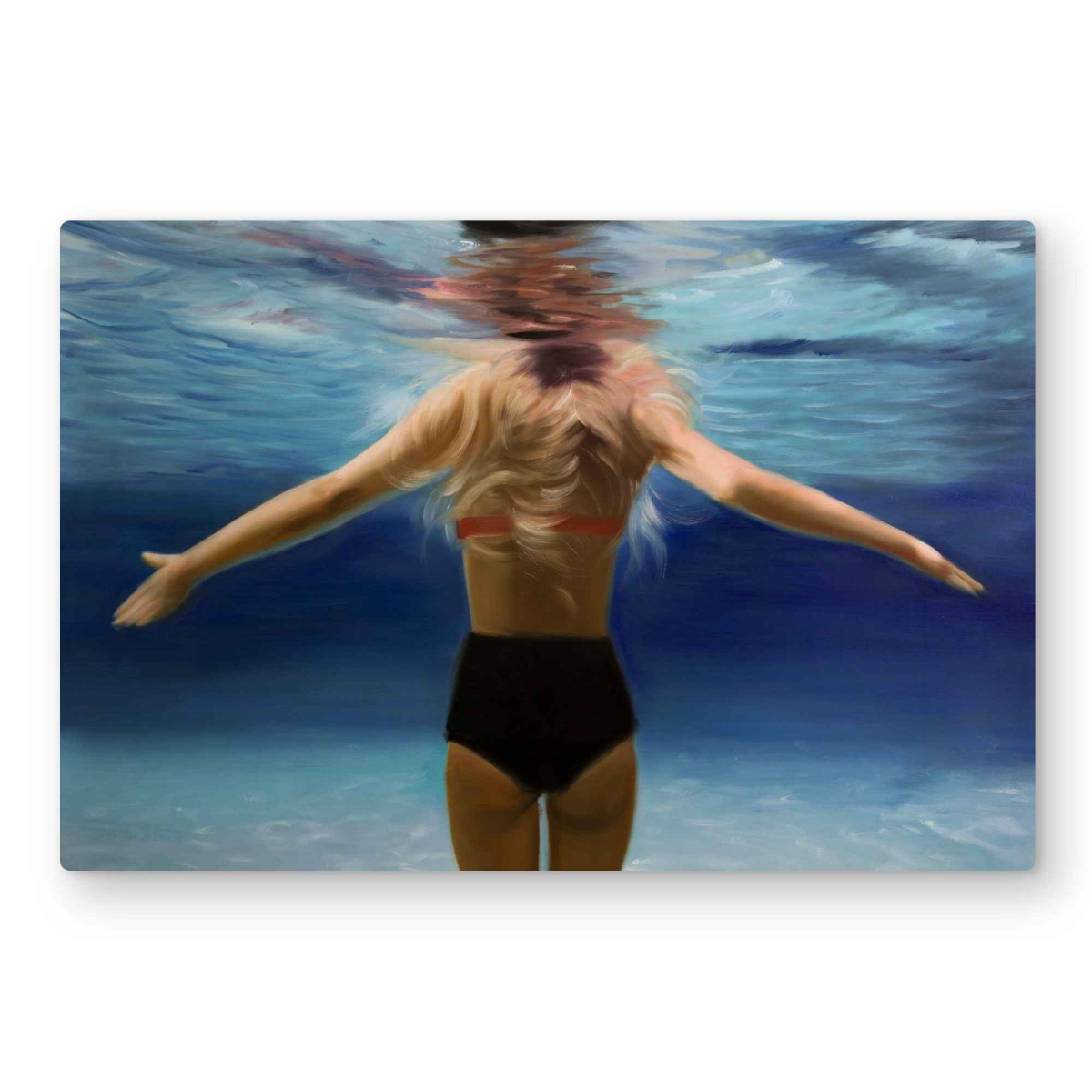 C1MP2030U6G5ZX 20 x 30 in. Under the Sea Black Beach Metal Print Wall Art - Home Decor Art