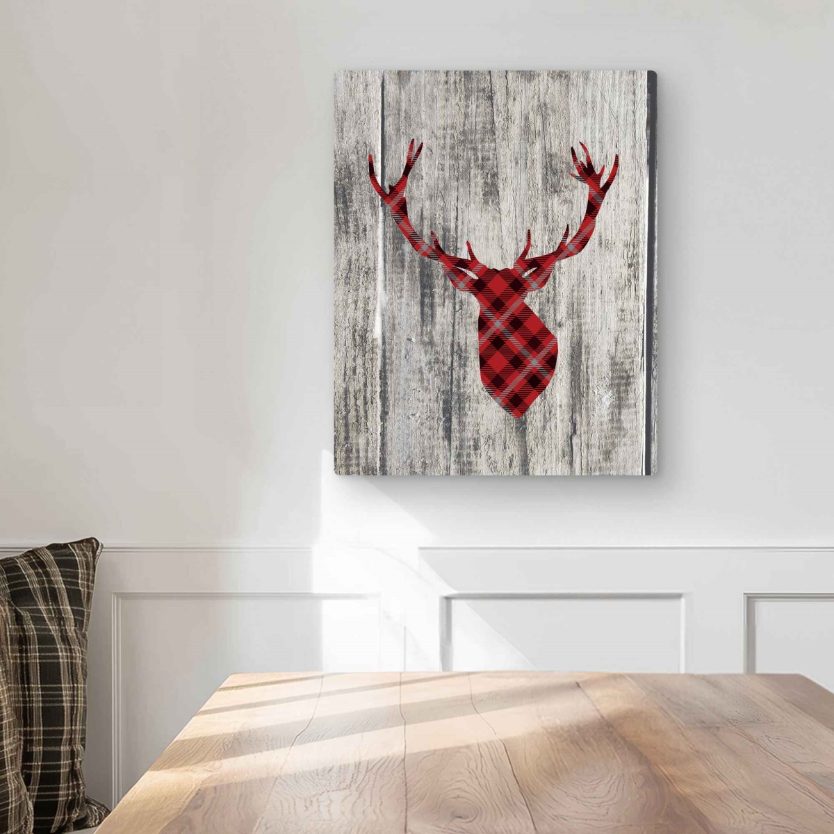 C1MP16204RLHDX 16 x 20 in. Wood & Deer - Pattern Holidays Metal Print Wall Art for Home Decor
