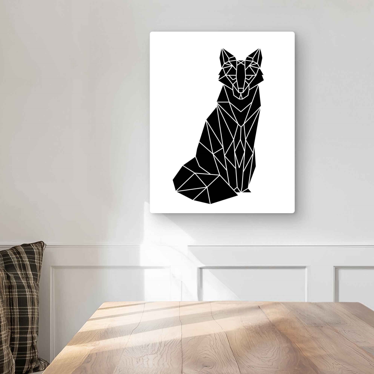 C1MP16204VWI0G 16 x 20 in. Geometric Fox Metal Print Wall Art - Wildlife Home Decor Art Piece