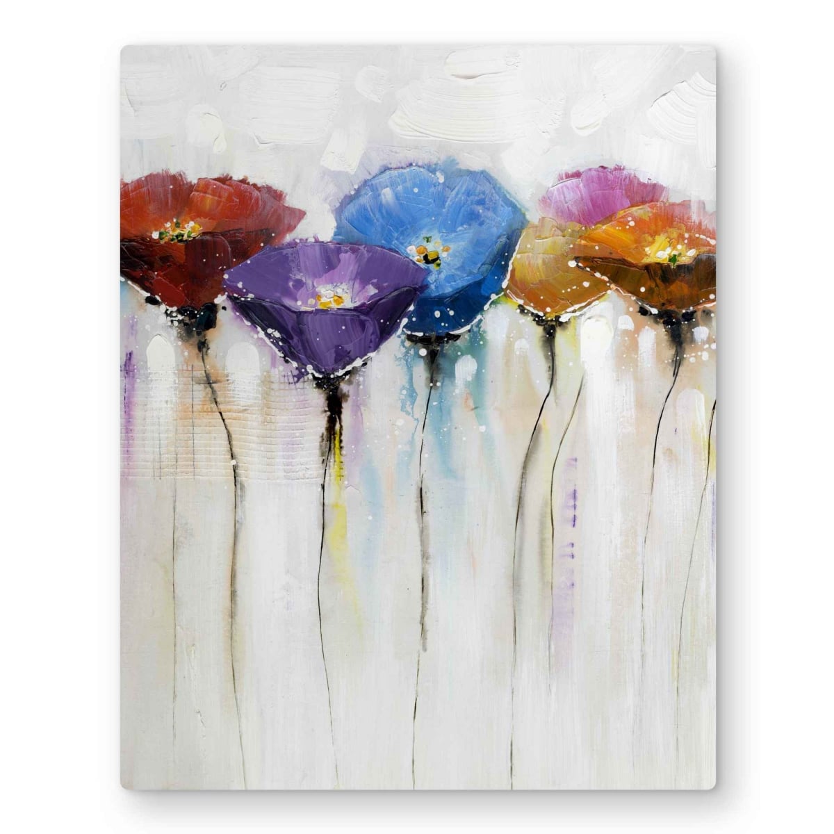 C1MP1620CTC53P 16 x 20 in. Colorful Flowers - Floral Metal Print Wall Art for Living Room Decor