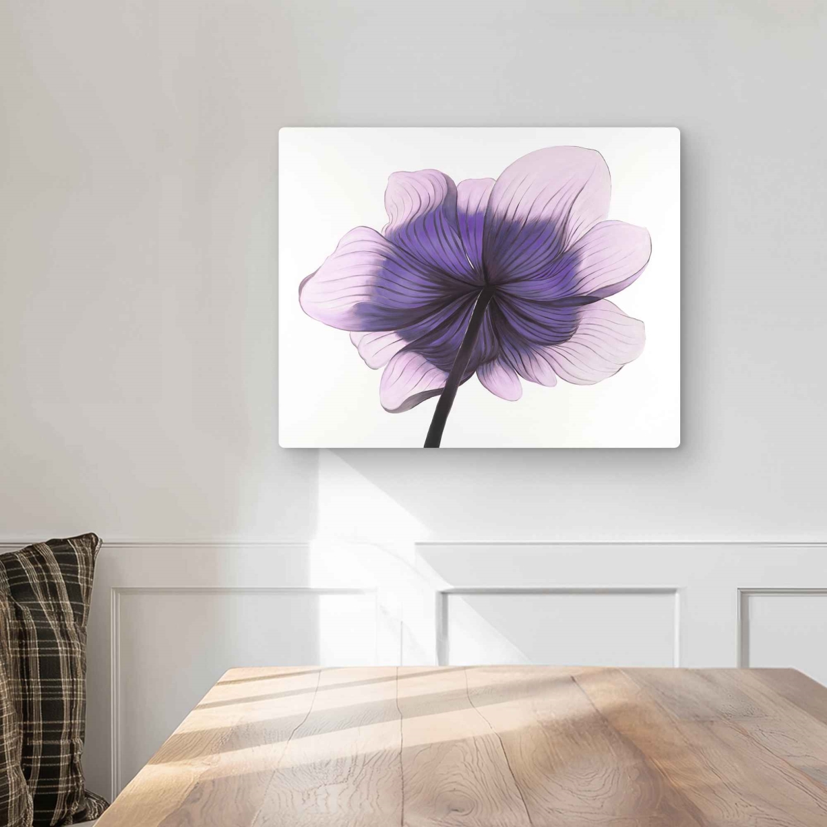 C1MP1620CVBZZA 16 x 20 in. Beautiful Anemone Purple Flower - Floral Metal Print Wall Art for Bedroom