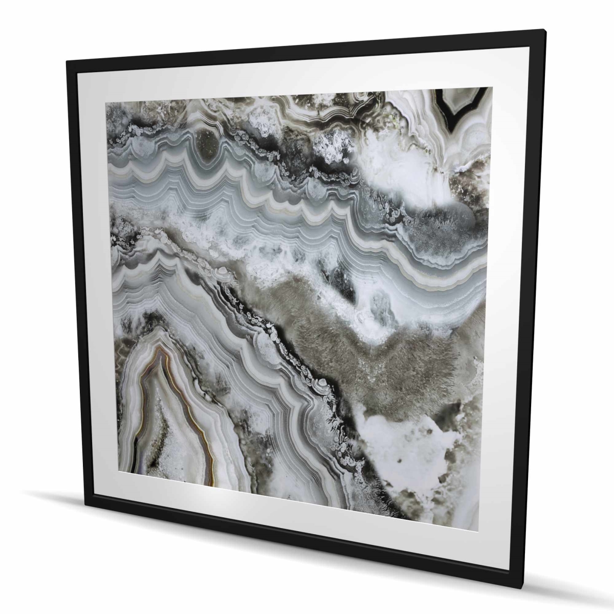 C1FM4848ZYX0DO 48 x 48 in. Abstract Geode - Framed Matted Print Wall Art for Bedroom Decor