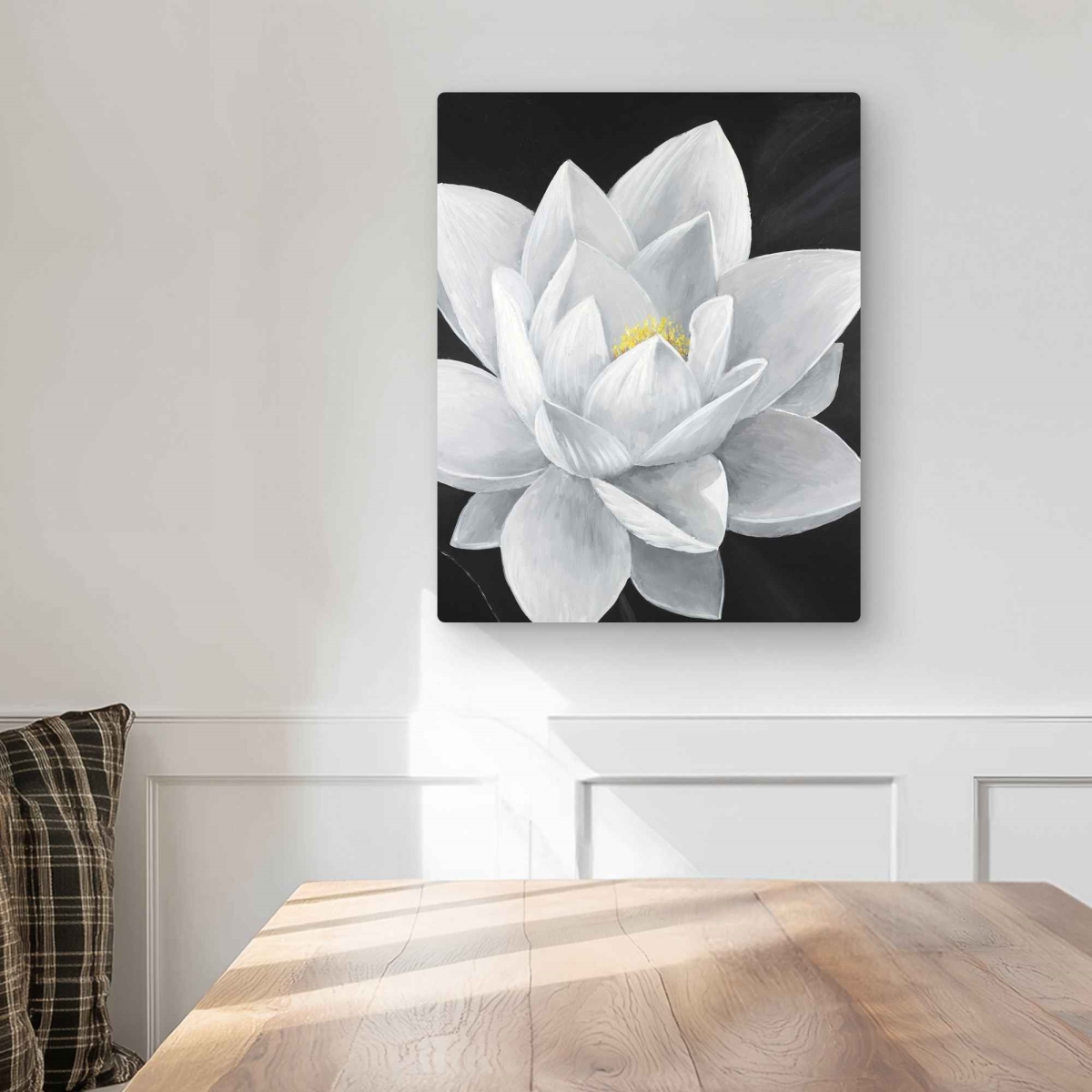 C1MP16206271CF 16 x 20 in. Overhead View of Lotus Flower - Metal Print Wall Art for Home Decor
