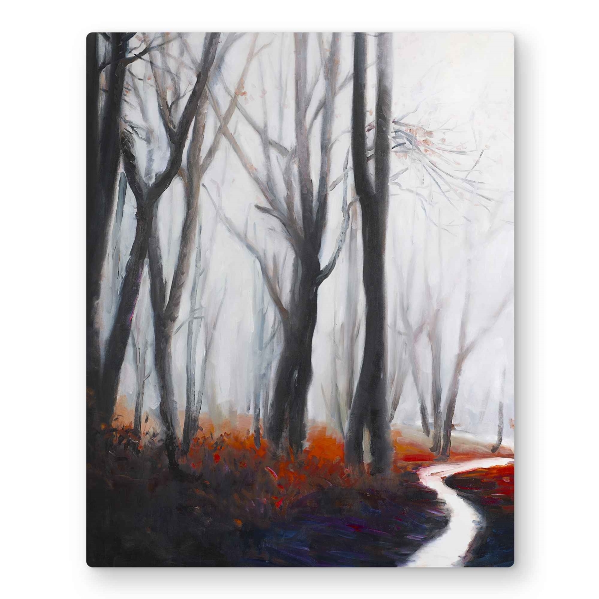 C1MP16207LDZVK 16 x 20 in. Mysterious Forest with Stream Wall Art - Black Metal Decor