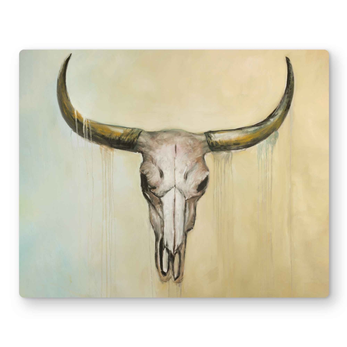 C1MP1620C8L8MF 16 x 20 in. Cow Skull - Brown Living Room Metal Print Wall Art for Home Decor