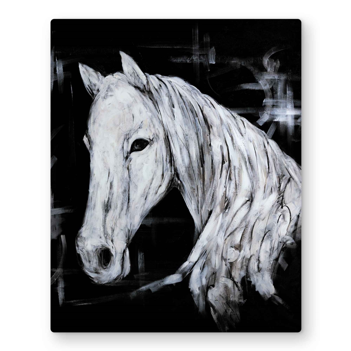 C1MP1620CR3PEL 16 x 20 in. Abstract Horse Profile View - Metal Print Wall Art for Home Decor