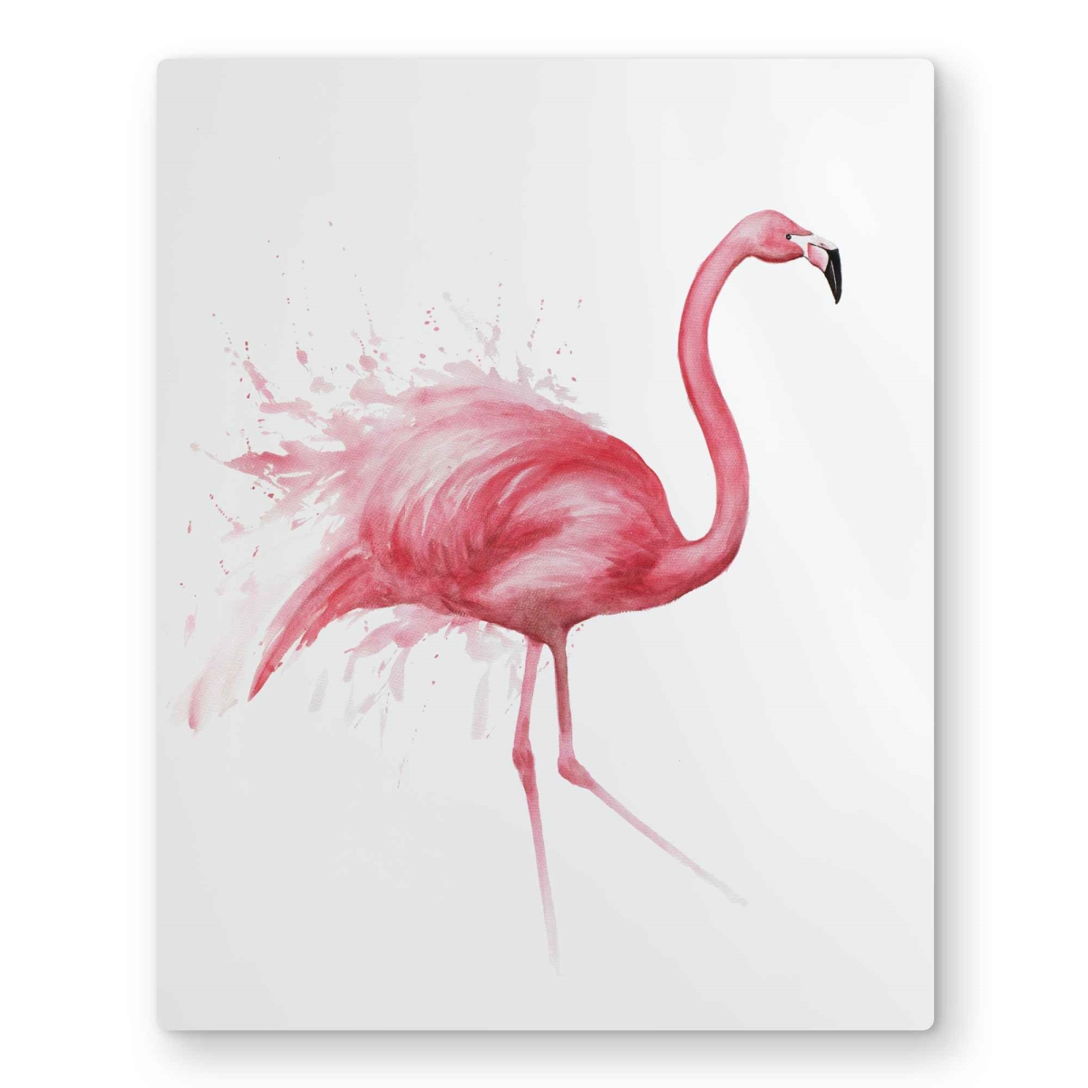 C1MP1620CWK03B 16 x 20 in. Pink Flamingo Watercolor Wall Art - Romantic Metal Print