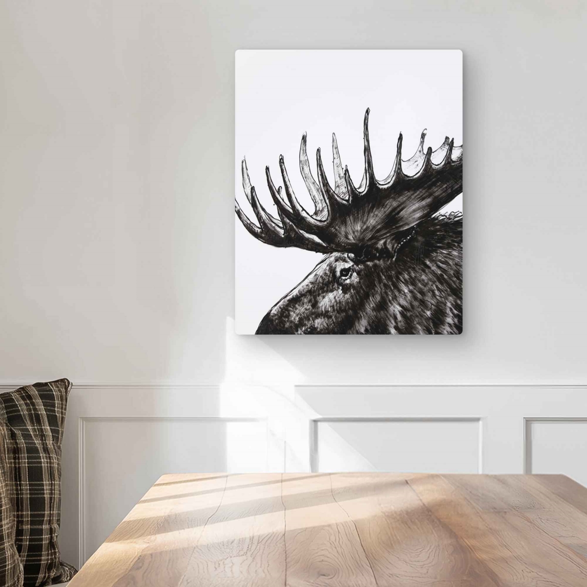 C1MP1620DA9GVS 16 x 20 in. Moose Plume Metal Print Wall Art - Wildlife Home Decor Art Piece
