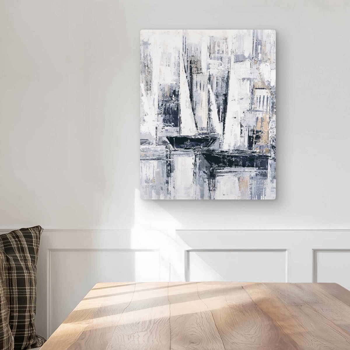 C1MP1620IYUEEB 16 x 20 in. Industrial Style Sailboats - Coastal Metal Print Wall Art for Bathroom