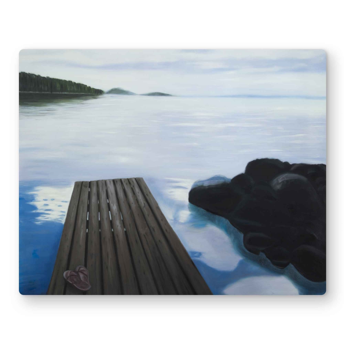 C1MP1620MUA7PO 16 x 20 in. Evening on the Dock Wall Art - Classic Blue Landscapes Metal Print