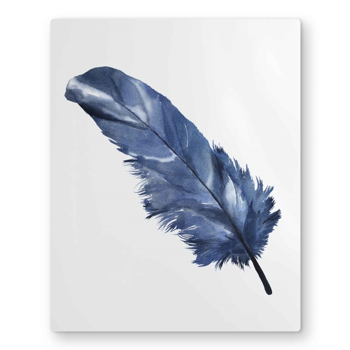C1MP1620NN66UY 16 x 20 in. Blue Feather - Bohemian Blue Metal Print Wall Art for Home Decor