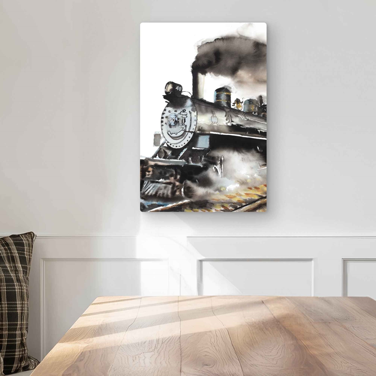 C1MP12188MO9GN 12 x 18 in. Vintage Steam Train Metal Print Wall Art - Man Cave Home Decor