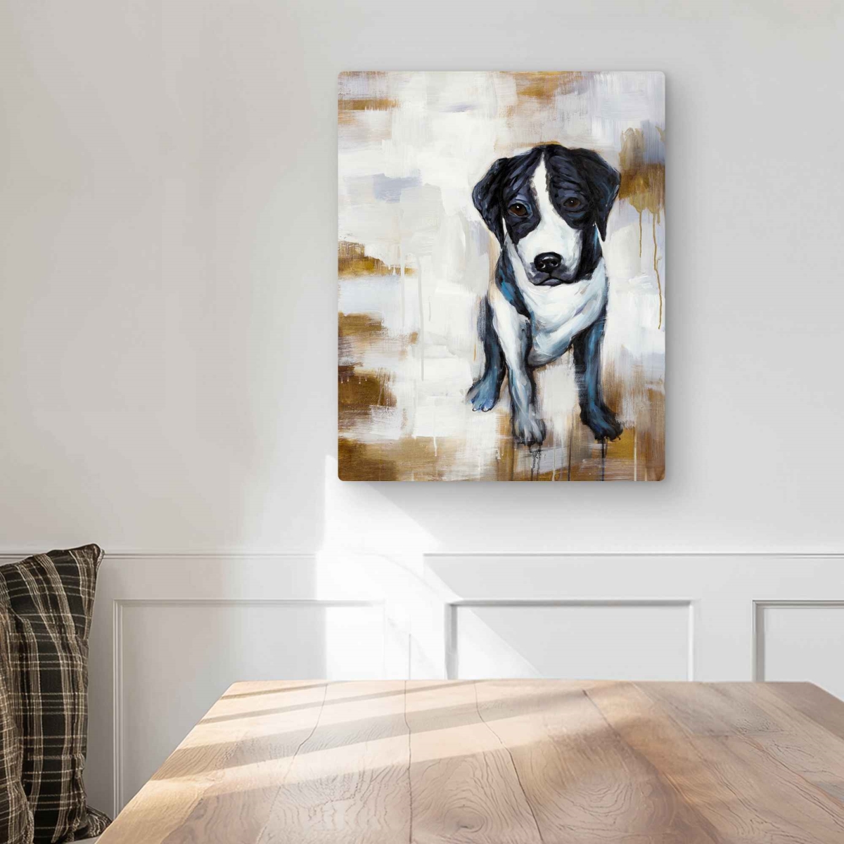 C1MP1620U0R9SQ 16 x 20 in. Sitting Dog - Office Pets Metal Print Wall Art - Unique Art
